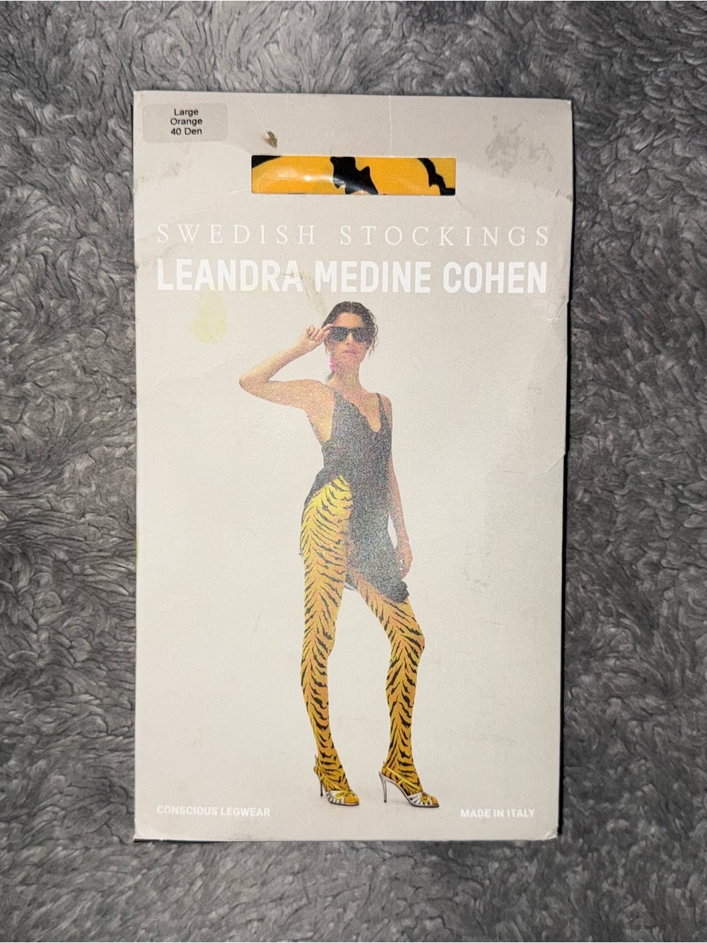 SWEDISH STOCKINGS X LEANDRA MEDINE COHEN ROXANA TIGER TIGHTS IN ORANGE - Picture 2 of 16